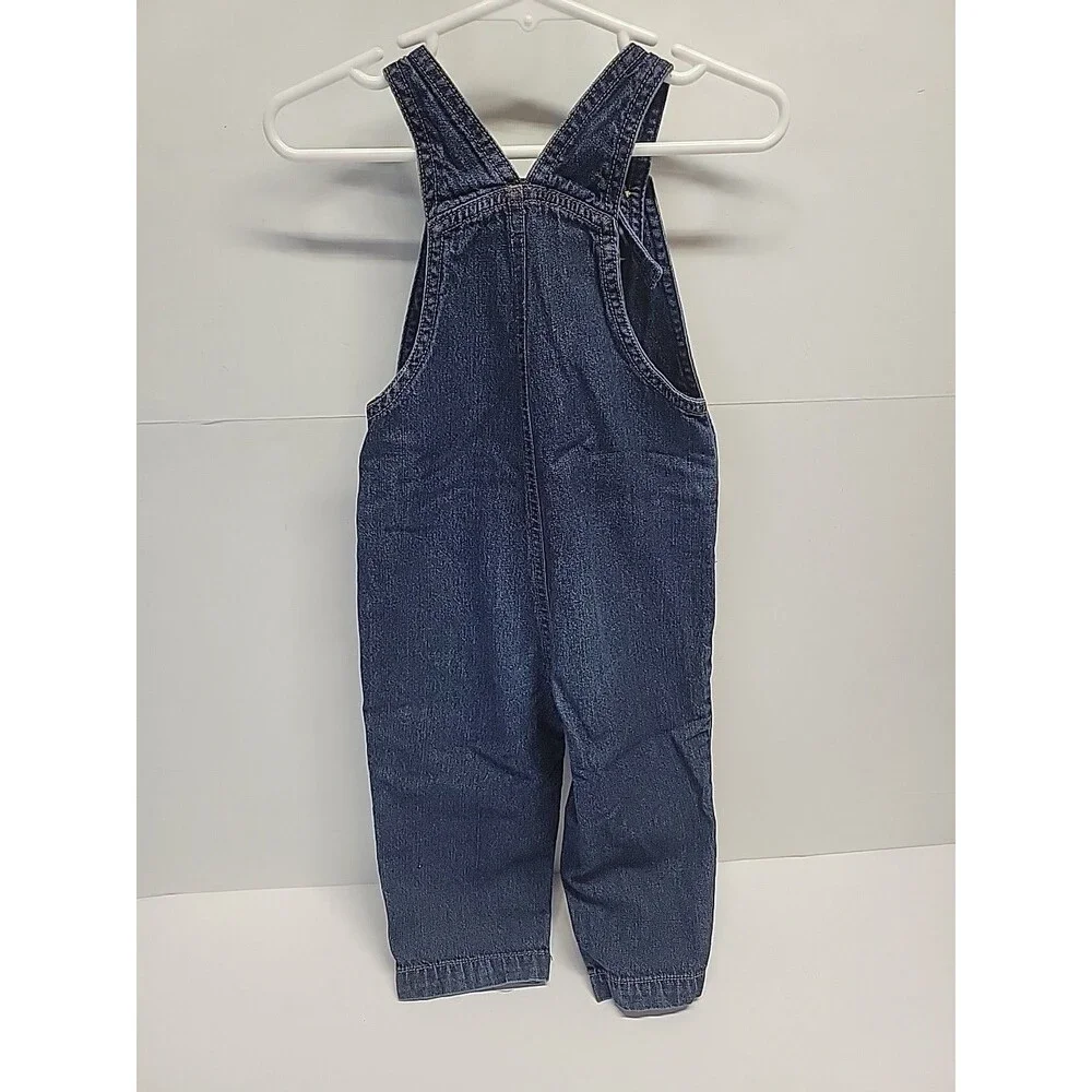 Carter's Blue Denim Embroidered‎ Bib Overalls - Size 18 months